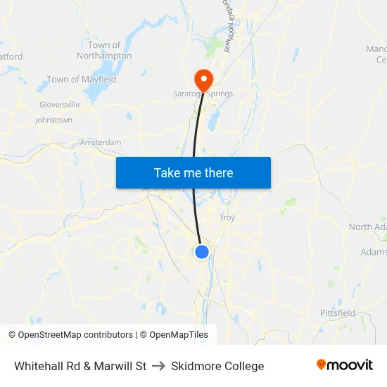 Whitehall Rd & Marwill St to Skidmore College map