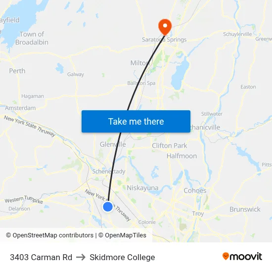 3403 Carman Rd to Skidmore College map