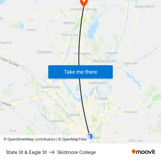 State St & Eagle St to Skidmore College map