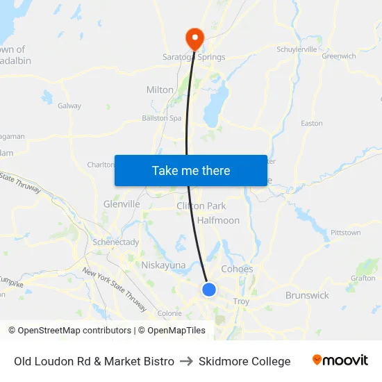 Old Loudon Rd & Market Bistro to Skidmore College map