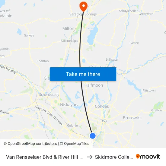 Van Rensselaer Blvd & River Hill Ave to Skidmore College map