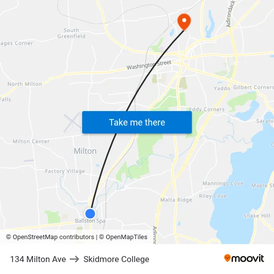 134 Milton Ave to Skidmore College map