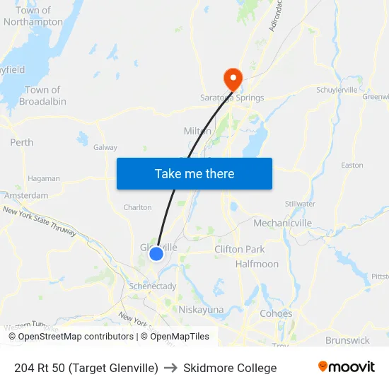 204 Rt 50 (Target Glenville) to Skidmore College map