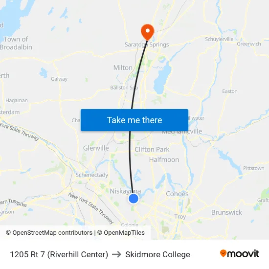 1205 Rt 7 (Riverhill Center) to Skidmore College map
