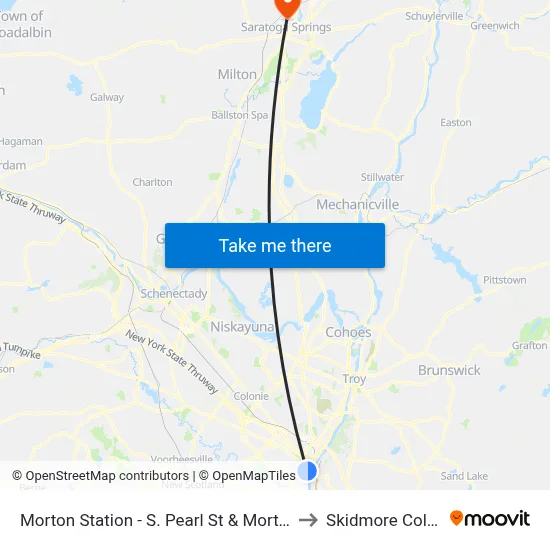 Morton Station - S. Pearl St & Morton  Ave to Skidmore College map