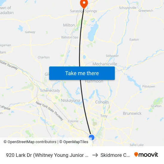 920 Lark Dr (Whitney Young Junior Health Cntr) to Skidmore College map