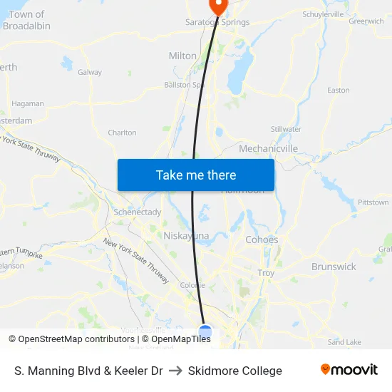 S. Manning Blvd & Keeler Dr to Skidmore College map