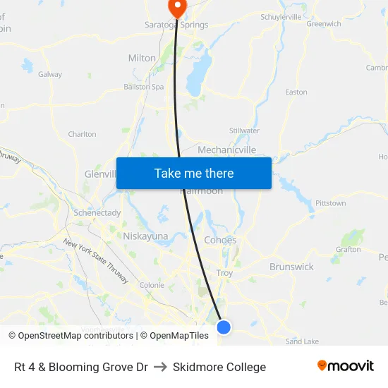 Rt 4 & Blooming Grove Dr to Skidmore College map