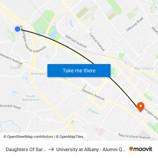 Daughters Of Sarah to University at Albany - Alumni Quad map