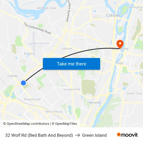 32 Wolf Rd (Bed Bath And Beyond) to Green Island map