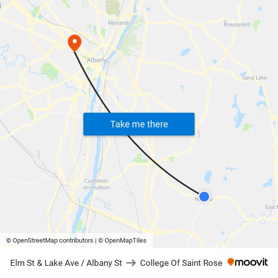 Elm St & Lake Ave / Albany St to College Of Saint Rose map