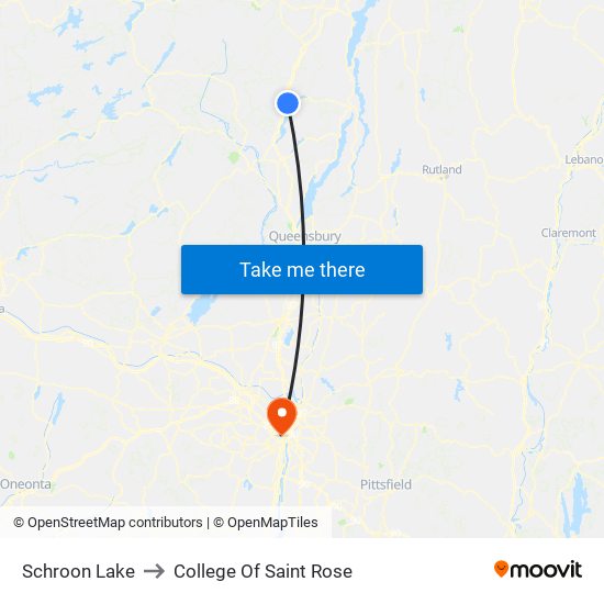 Schroon Lake to College Of Saint Rose map