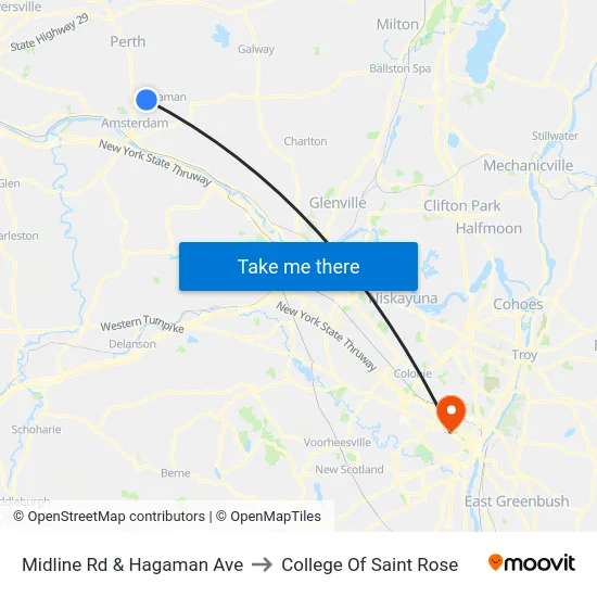 Midline Rd & Hagaman Ave to College Of Saint Rose map
