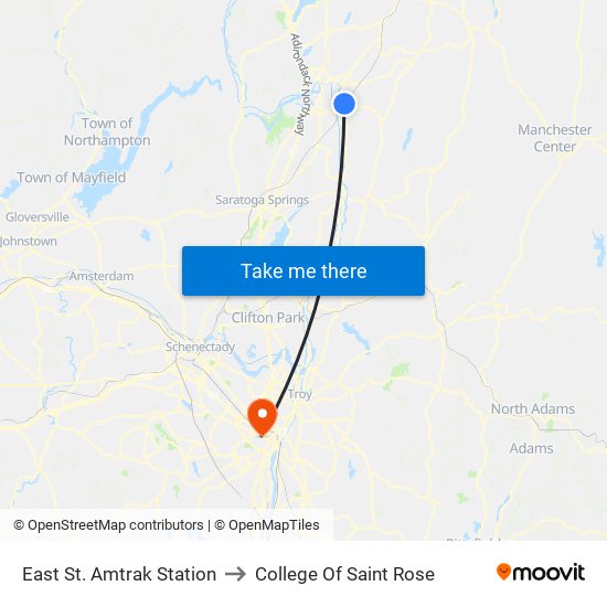 East St. Amtrak Station to College Of Saint Rose map