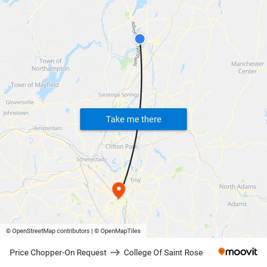 Price Chopper-On Request to College Of Saint Rose map