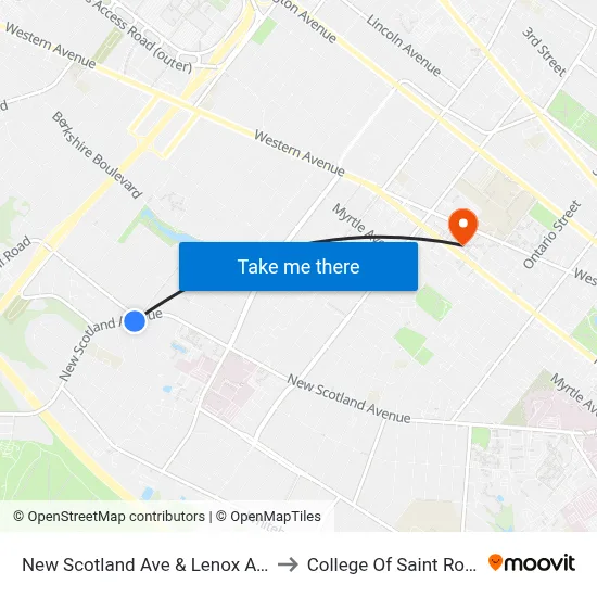 New Scotland Ave & Lenox Ave to College Of Saint Rose map
