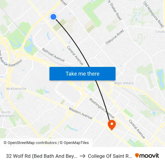 32 Wolf Rd (Bed Bath And Beyond) to College Of Saint Rose map