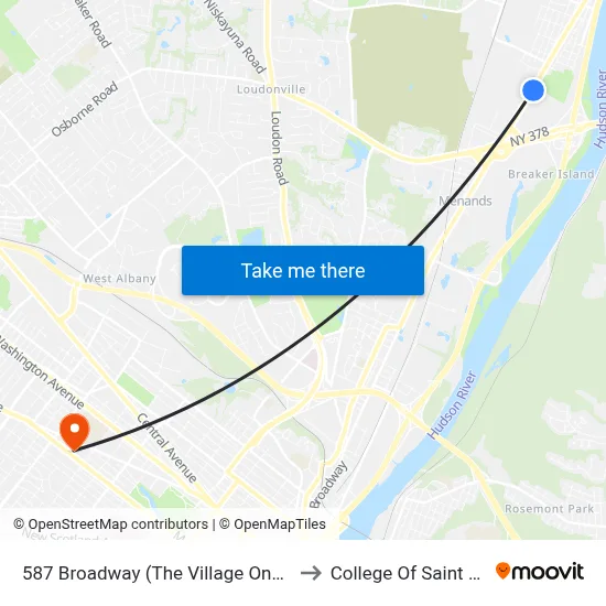 587 Broadway (The Village One Apts) to College Of Saint Rose map