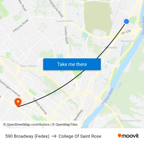 590 Broadway (Fedex) to College Of Saint Rose map