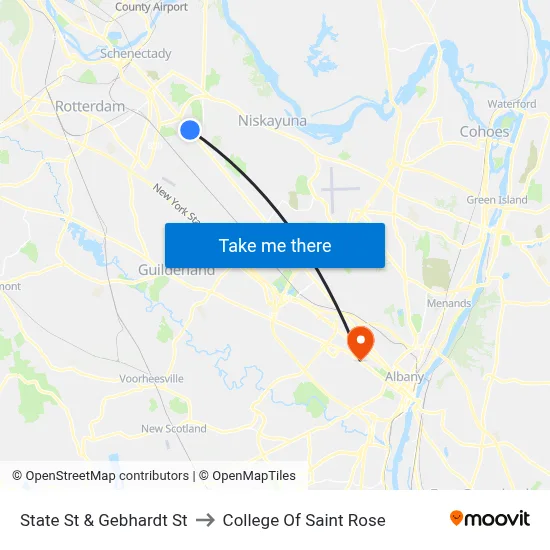 State St & Gebhardt St to College Of Saint Rose map
