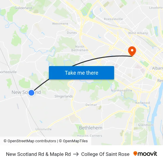 New Scotland Rd & Maple Rd to College Of Saint Rose map