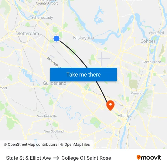 State St & Elliot Ave to College Of Saint Rose map