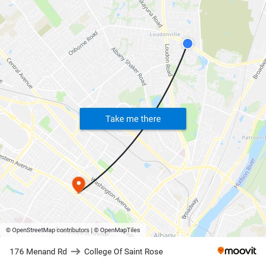 176 Menand Rd to College Of Saint Rose map