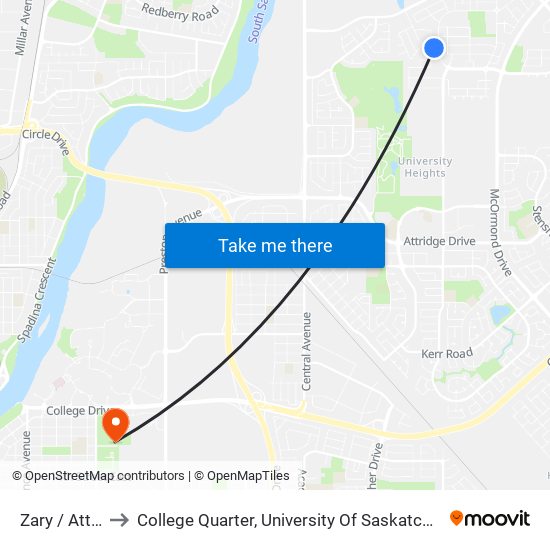 Zary / Atton to College Quarter, University Of Saskatchewan map