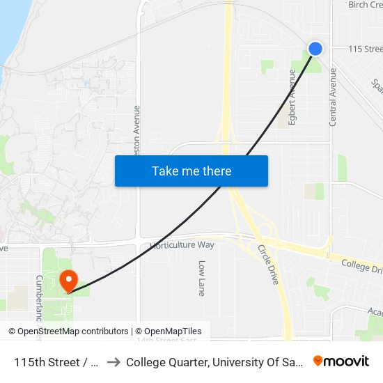 115th Street / Rayner to College Quarter, University Of Saskatchewan map