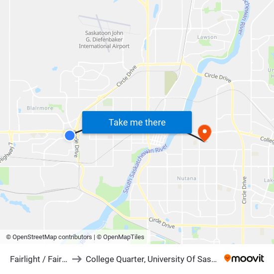 Fairlight / Fairmont to College Quarter, University Of Saskatchewan map