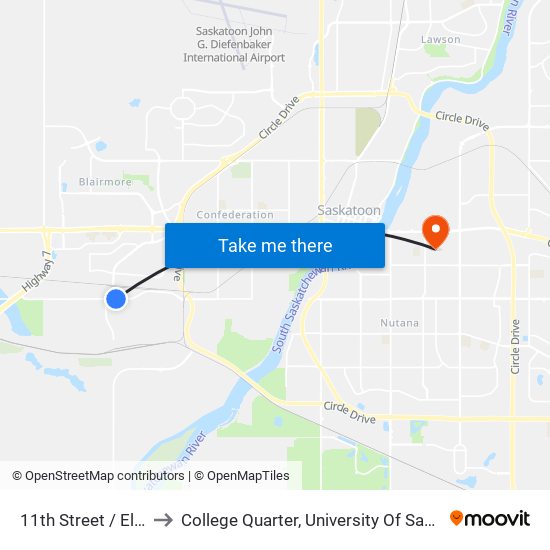 11th Street / Elevator to College Quarter, University Of Saskatchewan map
