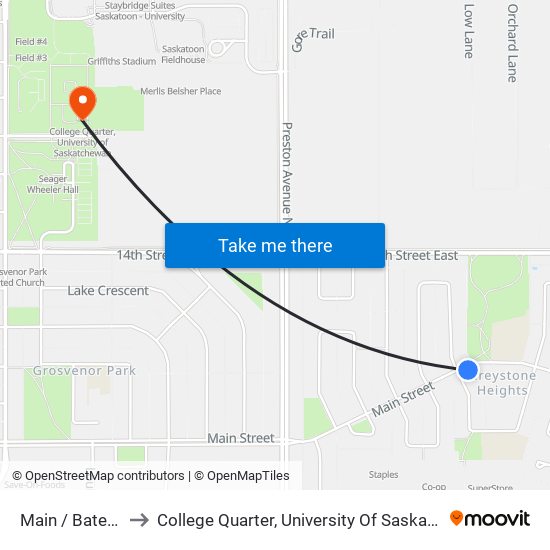 Main / Bateman to College Quarter, University Of Saskatchewan map