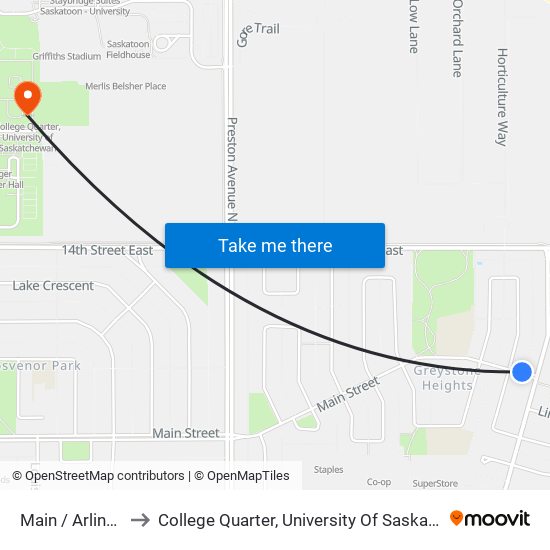 Main / Arlington to College Quarter, University Of Saskatchewan map