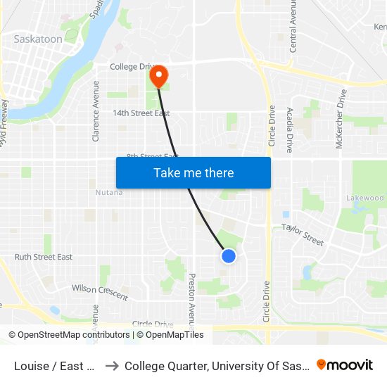 Louise / East Center to College Quarter, University Of Saskatchewan map