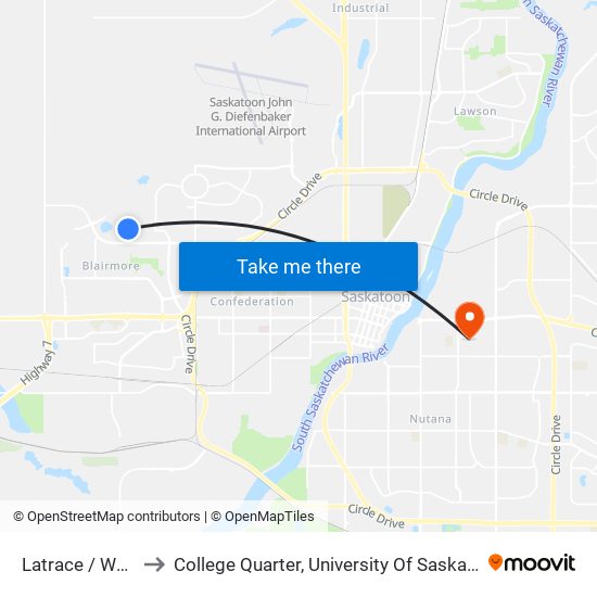 Latrace / Wedge to College Quarter, University Of Saskatchewan map