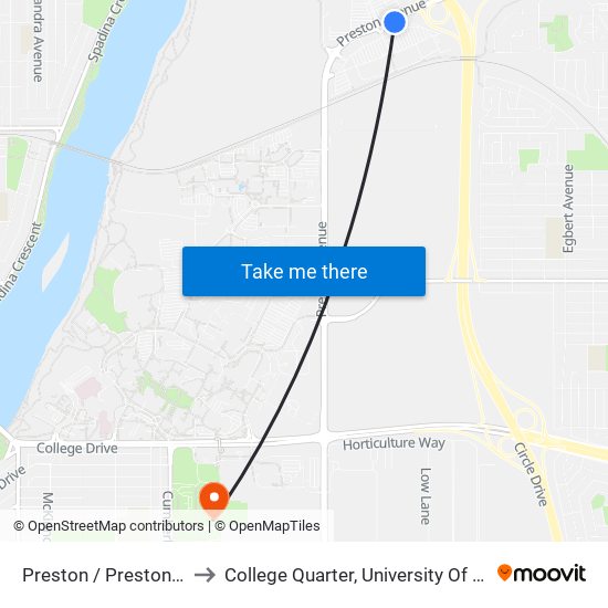 Preston / Preston Crossing to College Quarter, University Of Saskatchewan map