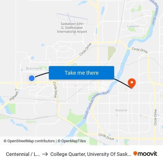 Centennial / Lisgar to College Quarter, University Of Saskatchewan map