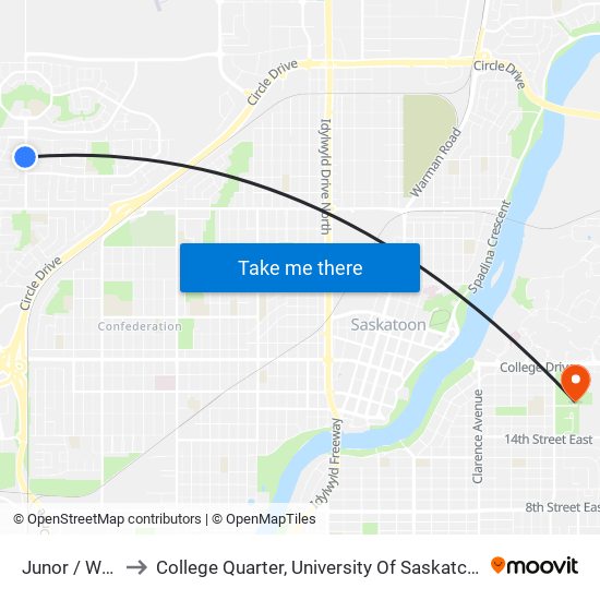 Junor / Ward to College Quarter, University Of Saskatchewan map