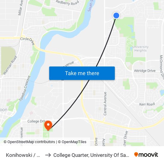 Konihowski / Pobran to College Quarter, University Of Saskatchewan map