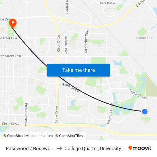 Rosewood / Rosewood Gate North to College Quarter, University Of Saskatchewan map