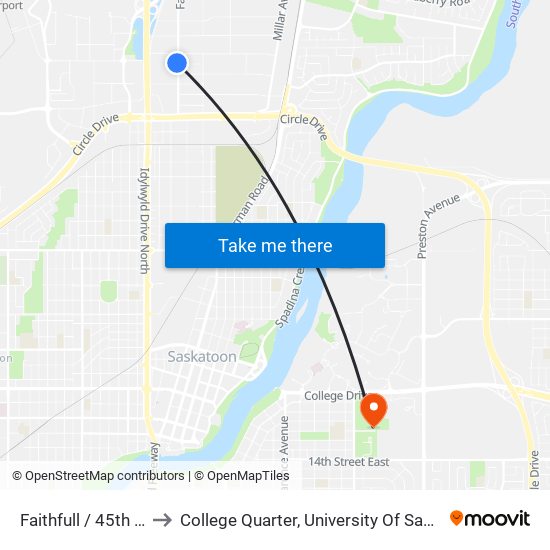 Faithfull / 45th Street to College Quarter, University Of Saskatchewan map