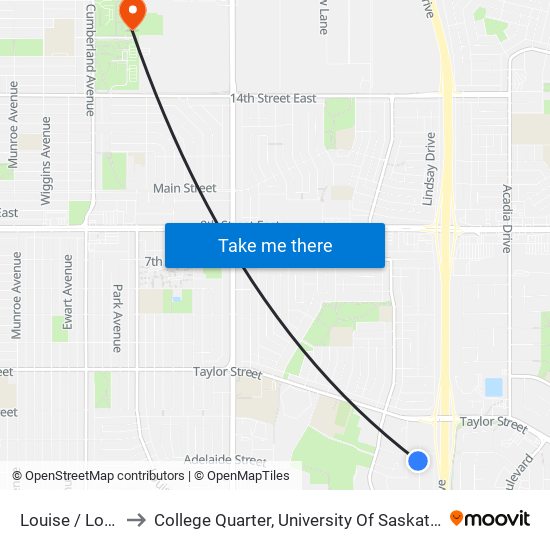 Louise / Louise to College Quarter, University Of Saskatchewan map