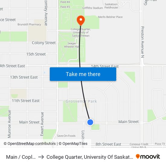 Main / Copland to College Quarter, University Of Saskatchewan map