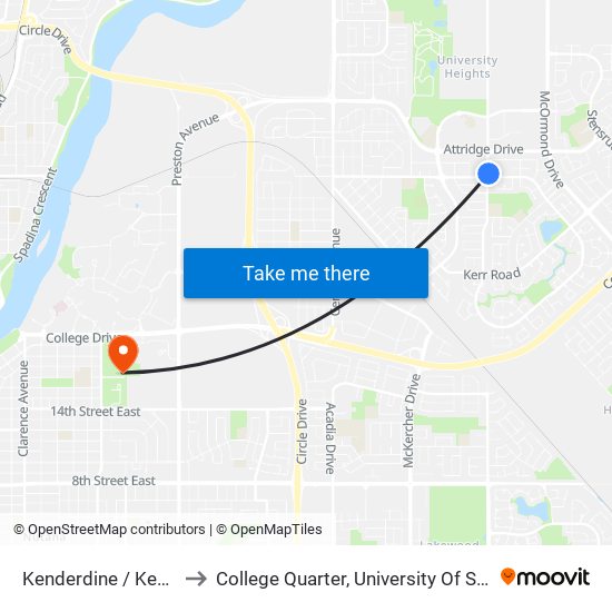 Kenderdine / Kenderdine to College Quarter, University Of Saskatchewan map