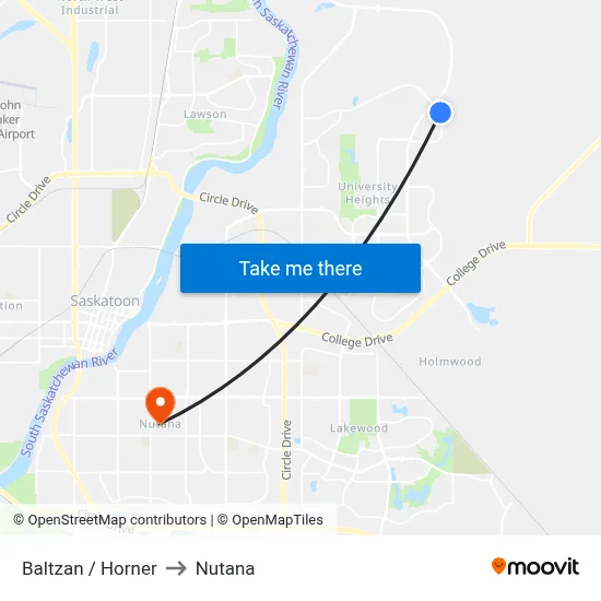 Baltzan / Horner to Nutana map