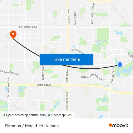 Slimmon / Herold to Nutana map