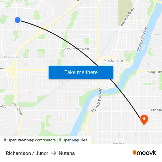 Richardson / Junor to Nutana map