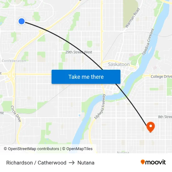 Richardson / Catherwood to Nutana map
