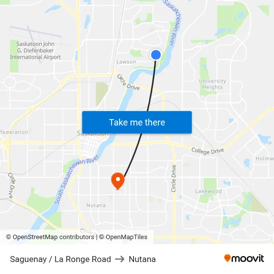 Saguenay / La Ronge Road to Nutana map