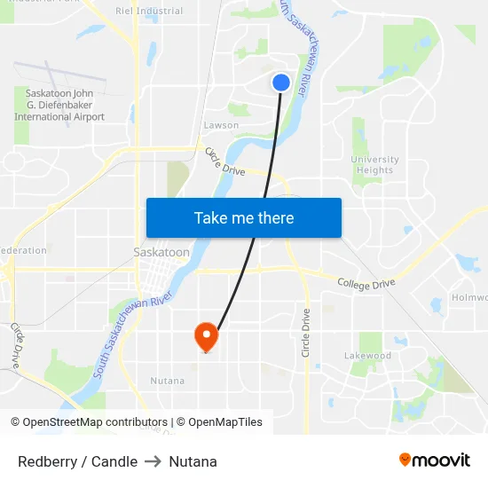Redberry / Candle to Nutana map